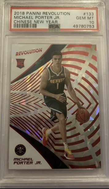 2018-19 Panini Revolution Michael Porter Jr. Chinese New Year RC Rookie PSA 10