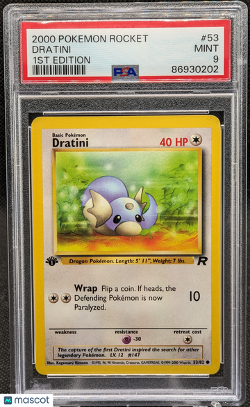 2000 Pokemon Rocket Dratini #53 1st Edition PSA 9