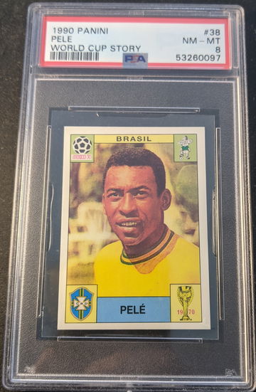 1990 Panini Pele World Cup Story PSA 8