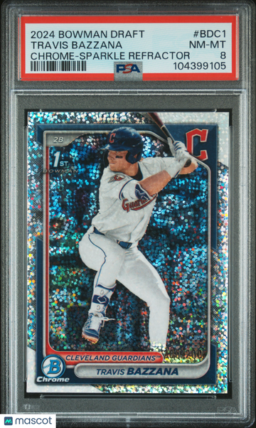 2024 Bowman Draft Travis Bazzana #BDC1 Chrome Sparkle Refractor PSA 8