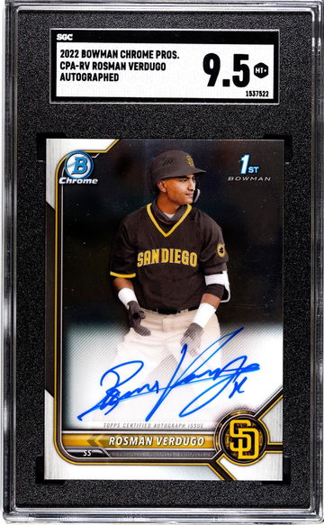 2022 Bowman Chrome #CPA-RV Rosman Verdugo SGC 9.5