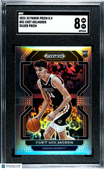 Chet Holmgren 2022 Panini Prizm Draft Picks #51-Silver Prizm SGC 8