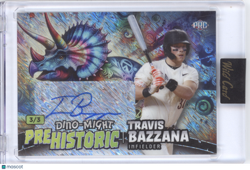 2024 Wild Card Alumination Dino-Might Prehistoric Travis Bazzana #PHTRI1-TBA Holo /3
