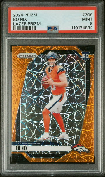 2024 Panini Prizm Lazer Prizm Bo Nix #309 PSA 9