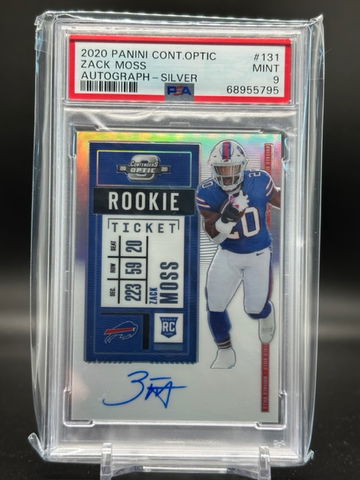 2020 Contenders Optic Zack Moss Silver Auto - PSA 9