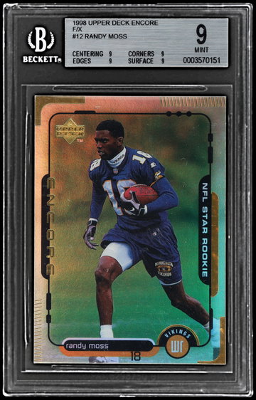 1998 Upper Deck Encore Randy Moss Gold F/x BGS 9 RC