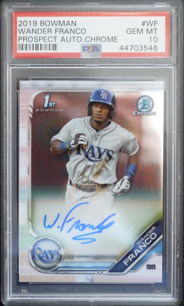 PSA 10 - 2019 BOWMAN CHROME WANDER FRANCO #CPA-WF PROSPECT AUTO