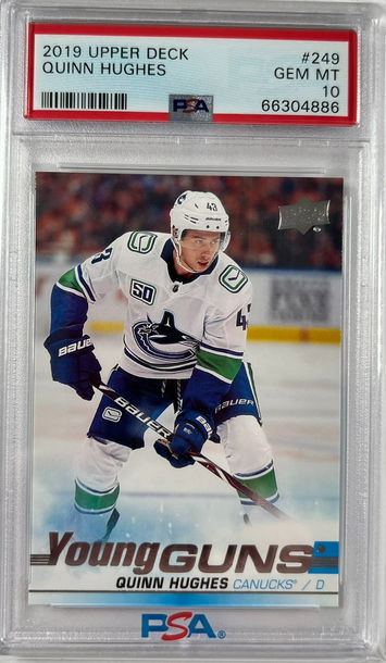 2019 Upper Deck Quinn Hughes Young Guns Rookie Card PSA 10 Gem Mint