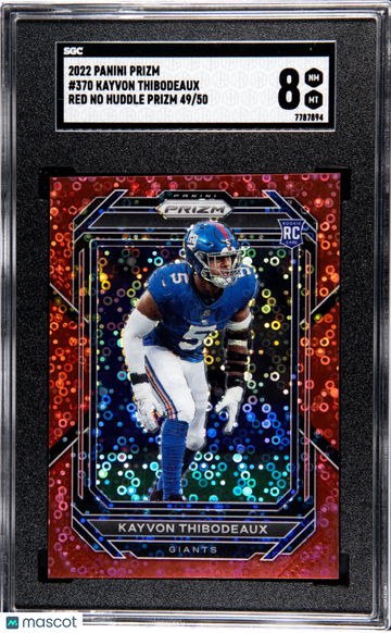 2022 Panini Prizm Kayvon Thibodeaux #370 Red No Huddle Prizm SGC 8