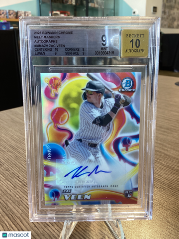 2025 Bowman Chrome Melt Mashers Autographs Zac Veen #MMAZV BGS 9 Auto 10