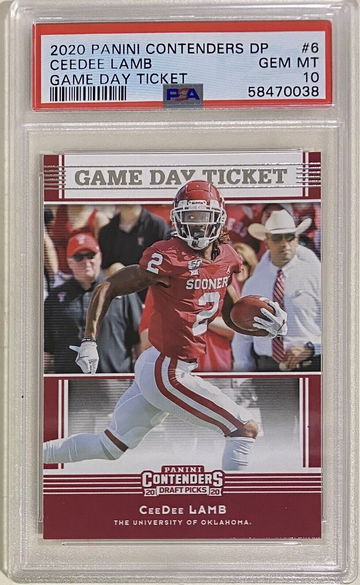 2020 Panini Contenders Draft Pick CeeDee Lamb~Dallas Cowboys~PSA FRESH~GEM MT 10