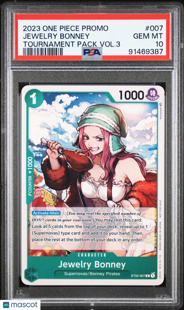 2023 One Piece Promos Jewelry Bonney Tournament Pack Vol.3 PSA 10 #007