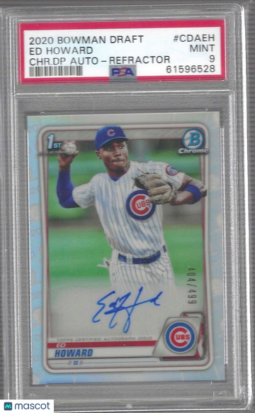 2020 Bowman Draft Chrome Draft Picks Autographs Ed Howard #CDAEH CHR. DP Refractor PSA 9
