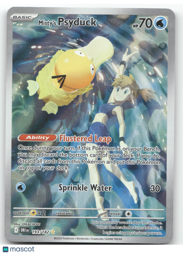 2025 Destined Rivals Misty's Psyduck Holo Secret Rare #193/182