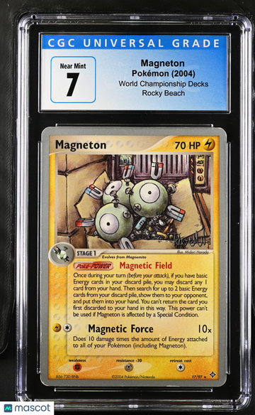 2004 Pokemon World Champ. Decks Magneton Rocky Beach CGC 7 #17/97