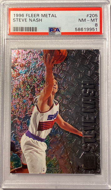 1996 Fleer Metal #205 Steve Nash PSA 8