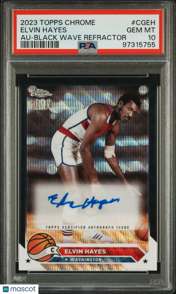 2023 Topps Chrome Topps Chrome Autographs Elvin Hayes #CGEH Black Wave Refractor PSA 10