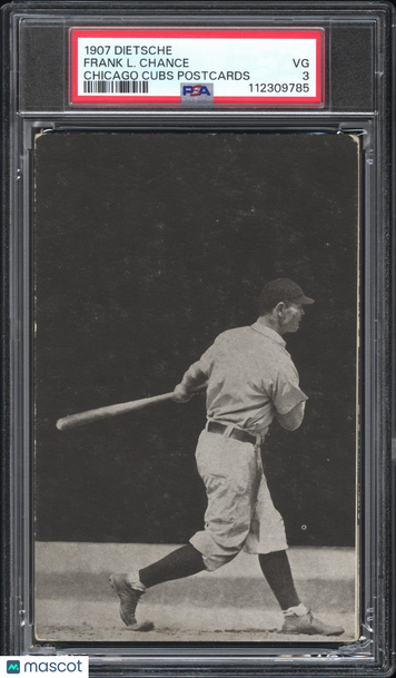 1907 Dietsche Chicago Cubs Postcards Frank L. Chance PSA 3