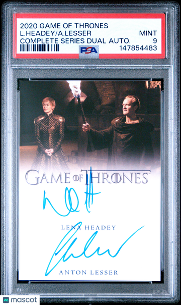 2020 Game Of Thrones Complete Series Dual Autograph A. Lesser L. Headey Autograph PSA 9
