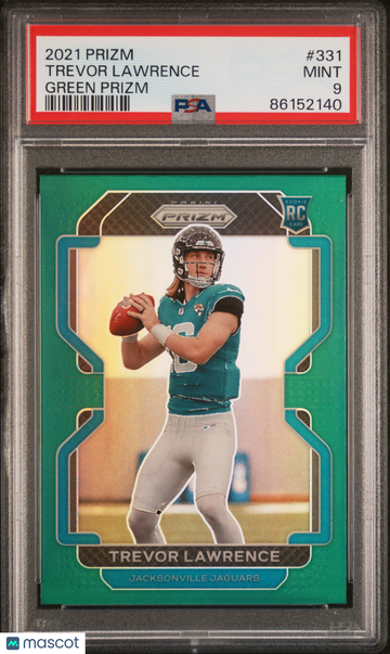 2021 Panini Prizm Trevor Lawrence Green Rookie #331 PSA 9 Jacksonville Jaguars