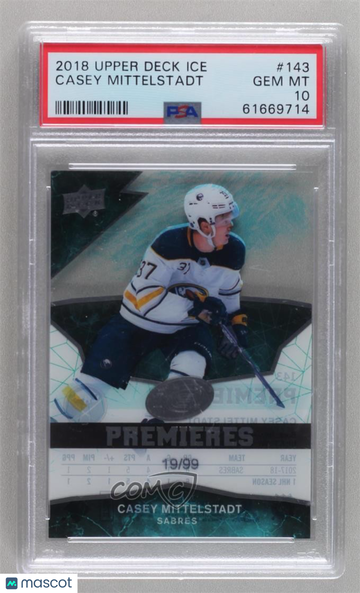 2018-19 Upper Deck Ice Casey Mittelstadt #143 [Base] /99 Rookie Base Set PSA 10