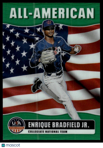 2026 Panini Stars & Stripes Prizm USA Baseball Enrique Bradfield Jr. #14 All-American Prizms Green