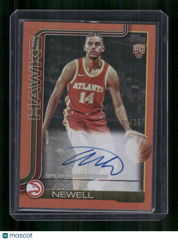 2025 Topps Basketball Asa Newell #TFRR-AN /25 True Orange Auto