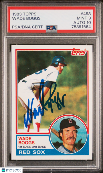 1983 Topps Wade Boggs #498 PSA 9 Auto 10