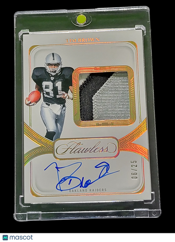 2025 Panini Flawless Tim Brown #DPA-TBN /25 Distinguished Patch Autographs Memorabilia Patch