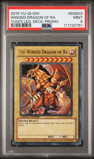 2015 Yu-Gi-Oh! Yugi's Legendary Deck: Promo the Winged Dragon of Ra #ENG03 PSA 9