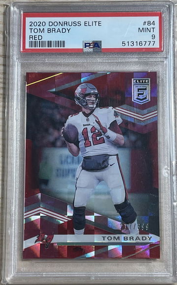 2020 Donruss Elite Tom Brady #84 RED Prizm PSA 9 Mint Buccaneers Jersey #/399