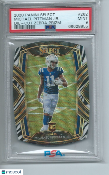 2020 Panini Select Michael Pittman JR. #262 Die Cut Zebra Prizm PSA 9