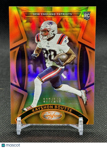 2023 Panini Certified Kayshon Boutte #124 Mirror Orange Short Print Parallel/Variety Rookie RC