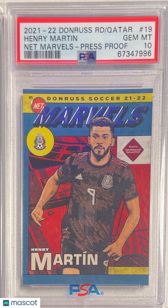 2021 Panini Donruss Road To Qatar Net Marvels Henry Martin #19 Press Proof PSA 10
