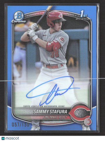2024 Topps Bowman Chrome Sammy Stafura #CPA-SS Blue Refractor /150
