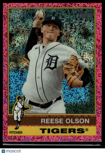 2025 Topps Heritage Reese Olson #409 Chrome Pink Sparkle Refractor