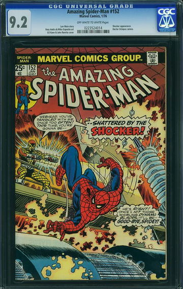 AMAZING SPIDER-MAN #152, CGC 9.2 NM-