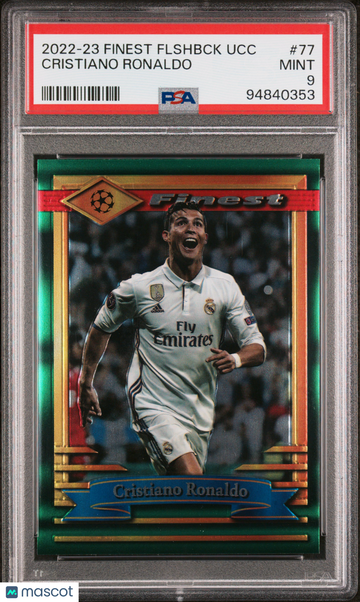 2022-23 Topps Finest Flashbacks UEFA Club Competitions Cristiano Ronaldo #77 PSA 9