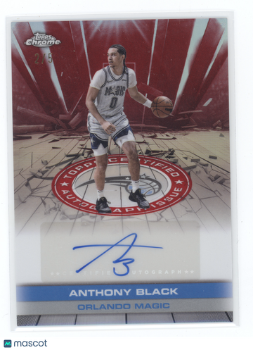 2025 Topps Chrome Basketball Anthony Black #TAU-AB Red Refractor Auto /5