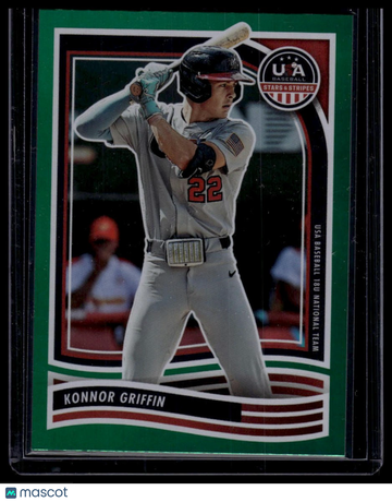 2024 Panini Stars & Stripes USA Baseball Konnor Griffin #58 Green