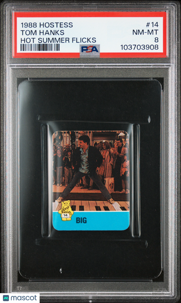 1988 Hostess Hot Summer Flicks Stickers Tom Hanks ROOKIE #14 PSA 8