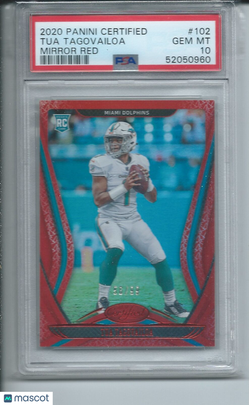 2020 Panini Certified Tua Tagovailoa #102 Mirror Red PSA 10