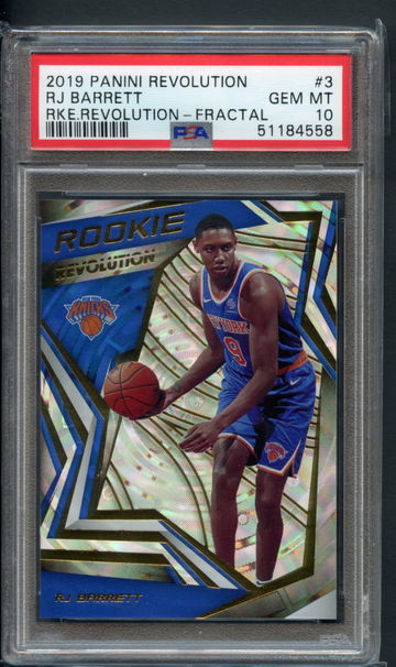 2019 ROOKIE REVOLUTION FRACTAL RJ BARRETT POP 13 RC #3 GEM PSA 10