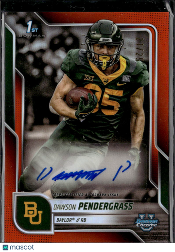 2025 Bowman University Chrome Football Dawson Pendergrass #BCA-DP Orange Refractor 1st Bowman