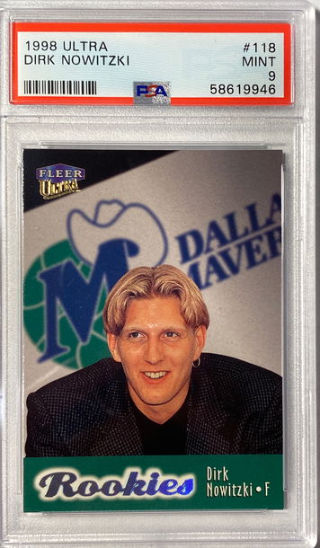 1998 Fleer Ultra Dirk Nowitzki Dallas Mavs Rookie Card #118 PSA MINT 9 HOF RC