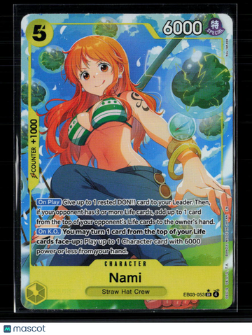 2024 One Piece Card Game Extra Booster Memorial Collection Nami Holo Special Art Alternate Art #EB03-053