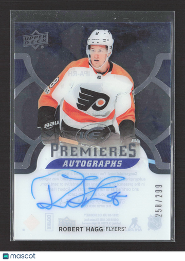 2018 Upper Deck Ice Ice Premieres Autographs Robert Hagg #IPA-RH /299 Autograph