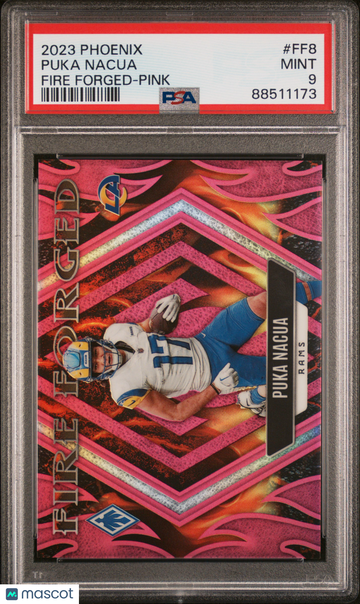 2023 Panini Phoenix Fire Forged Puka Nacua #FF8 Pink PSA 9