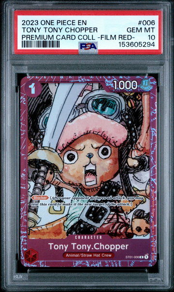 2023 One Piece Premium Card Collection Film Red Tony Tony Chopper #ST01-006 PSA 10