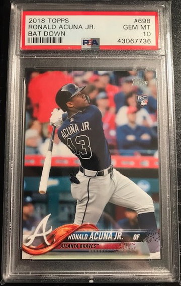 Ronald Acuna 2018 topps series 2 bat down rookie 10